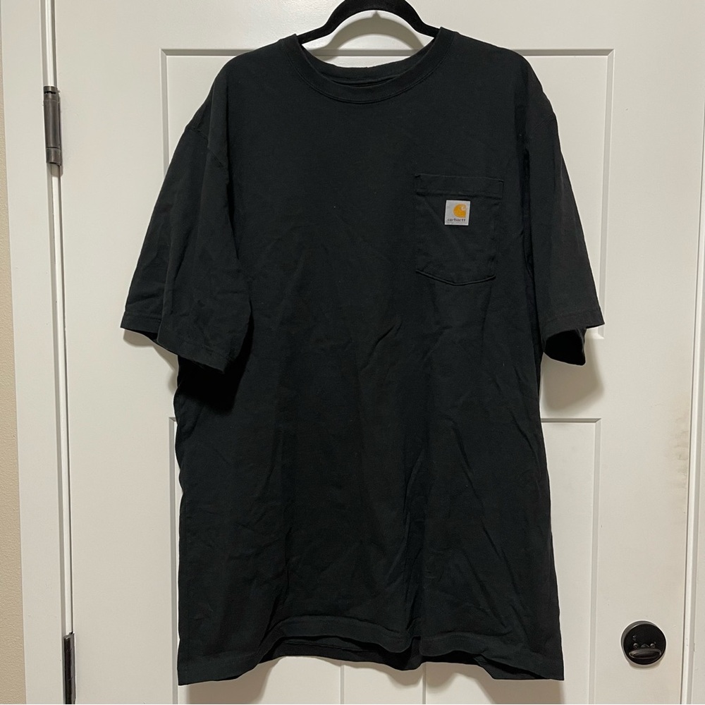 Carhartt Men’s ICONIC K87 POCKET T-SHIRT, Black, XLT-washed/worn once